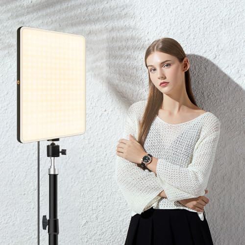 Image of GIFTMAX LED Video Light Panel, 11 Inch, 3200K-6000K Adjustable with Remote Control, for Live Streaming, YouTube, Game Streaming, Video Photography Makeup Artist, Salon(Camera Light)