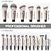 Makeup Brushes, MAANGE 18 Pcs Professional Makeup Brush Set Premium Synthetic Face Kabuki Brush Kit Foundation Blush Powder Eyeshadow Brushes Set（Black Gold)