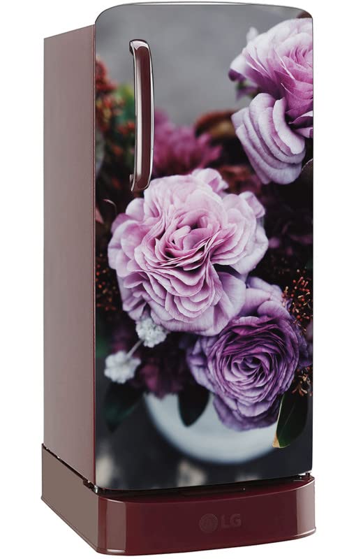 Ainan Decor Natural Purple Flower Fridge Sticker (Single Door 60x120 cm)