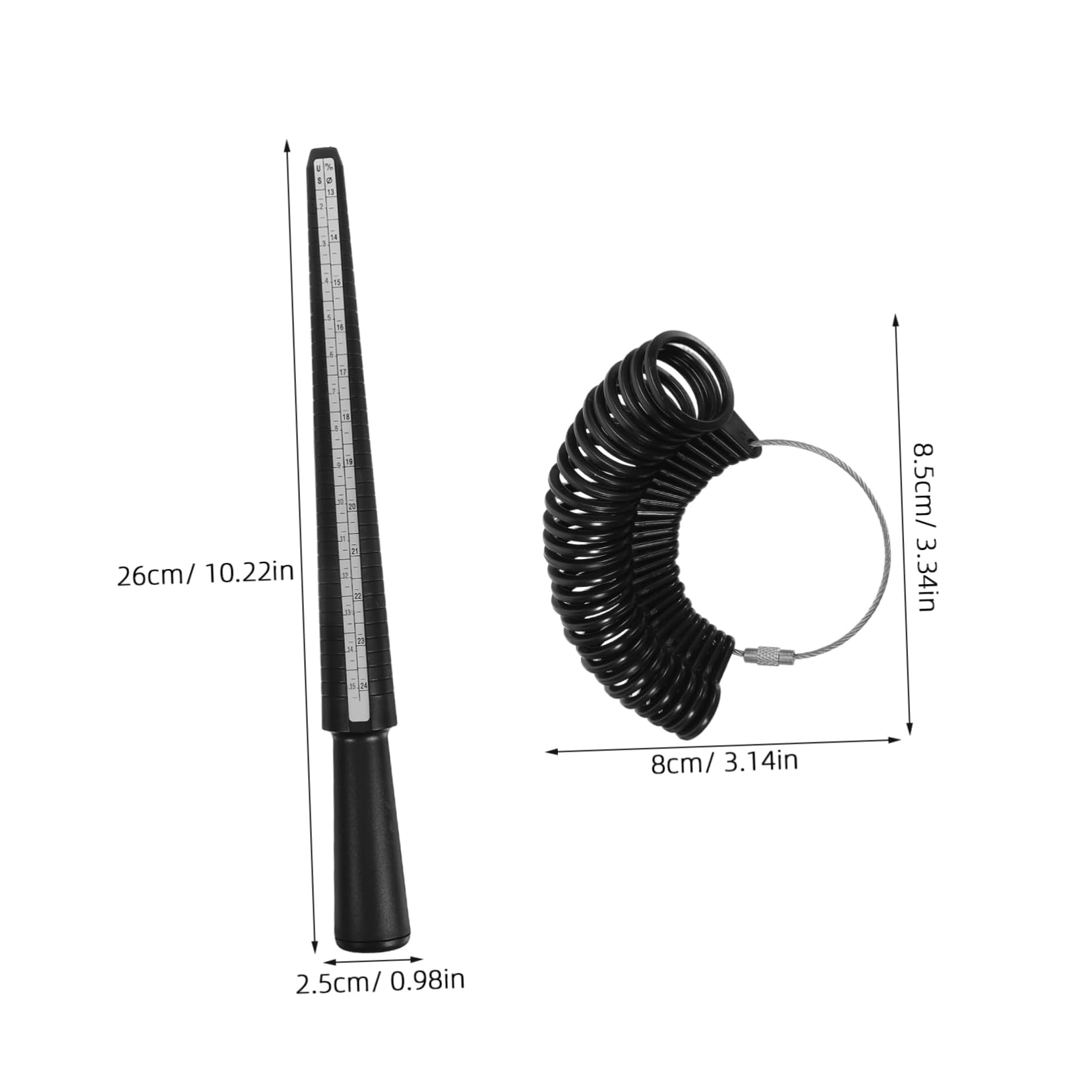 PartyKindom 1 Set of Jewelry Measuring Tools Ring Sizer Set Ring Sizer Gauge Tool Marked Ring Sizer Jeweler Sizer Mandrel Gauge Tool Finger Ring Size Measuring Gauge