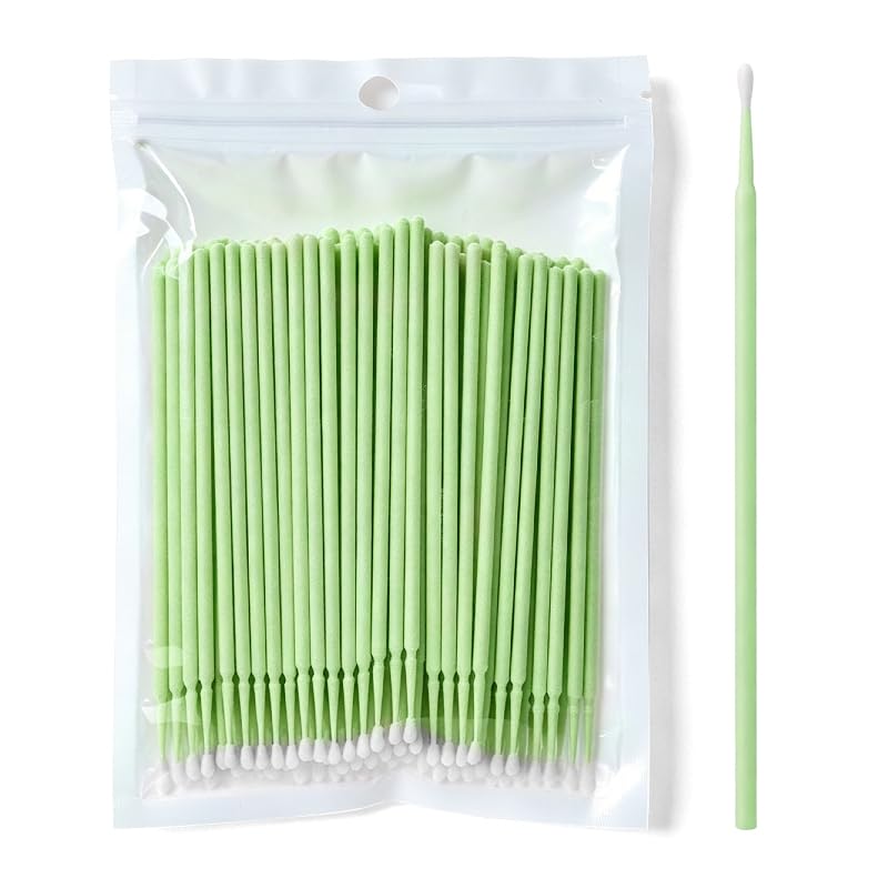 Green 100 PCS Disposable Fine Adjustment Brush Set Including Three Different Sizes of 1.5mm 2mm And2.5mm Fine Headed Micro Hole Touch up Paint Brush Suitable for Small Area Repair of Car Paint Surface
