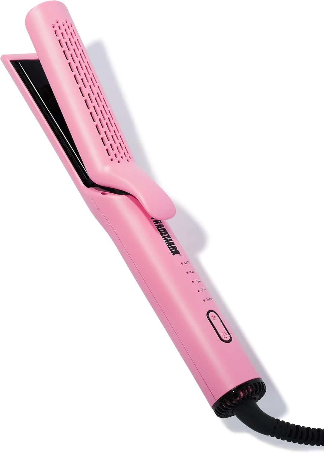 Trademark Beauty Airflow Styling Flat Iron, 2 in 1 Hair Straightener & Curler, Ceramic Plates, Tourmaline Coating, 360 Degree Air Vents, Sunny Styler - Pink