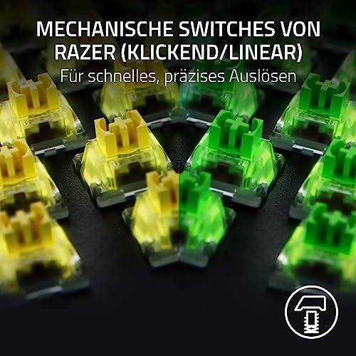 Razer BlackWidow V4 (Green Switch) - Mechanische Gaming-Tastatur - Razer Snap Tap (Mechanische Clicky Switches, 6 Makro-Tasten, Doubleshot-ABS-Tastenkappen, RGB Chroma) QWERTZ DE-Layout | Schwarz – Bild 3