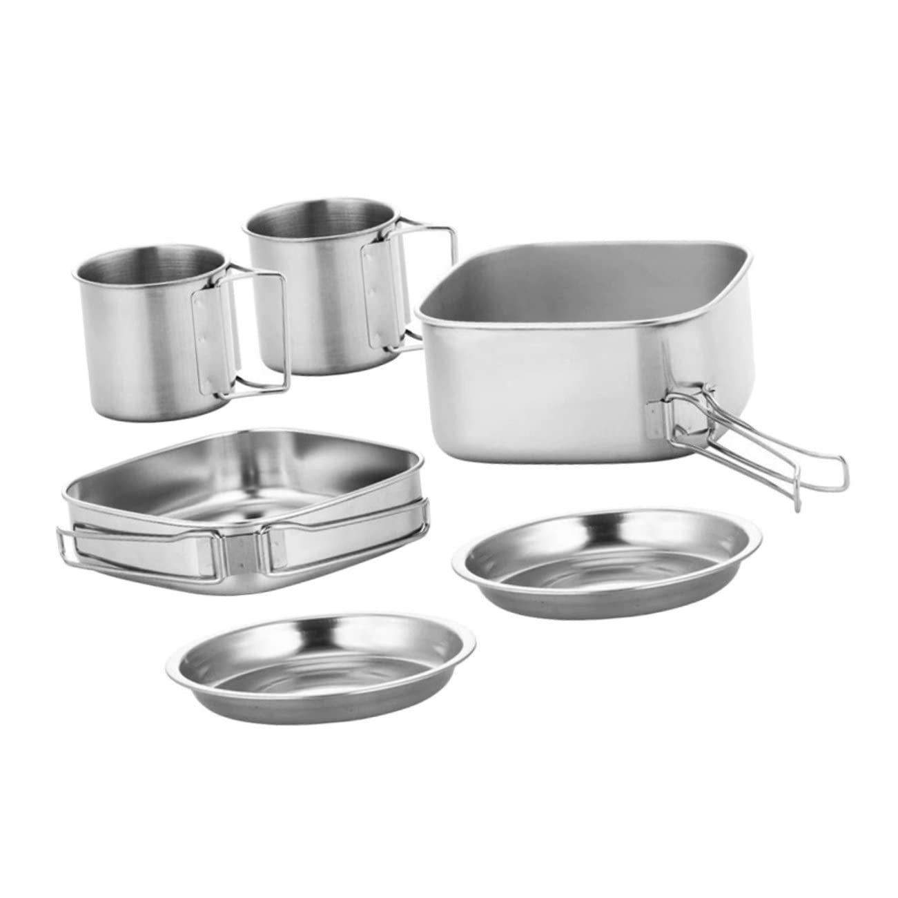 HONMEET Lightweight Portable Cooking Pot Camping Cookware Set Pot Pan Cup Plate Outdoor Cooking Supplies for Camping Hiking and Picnics