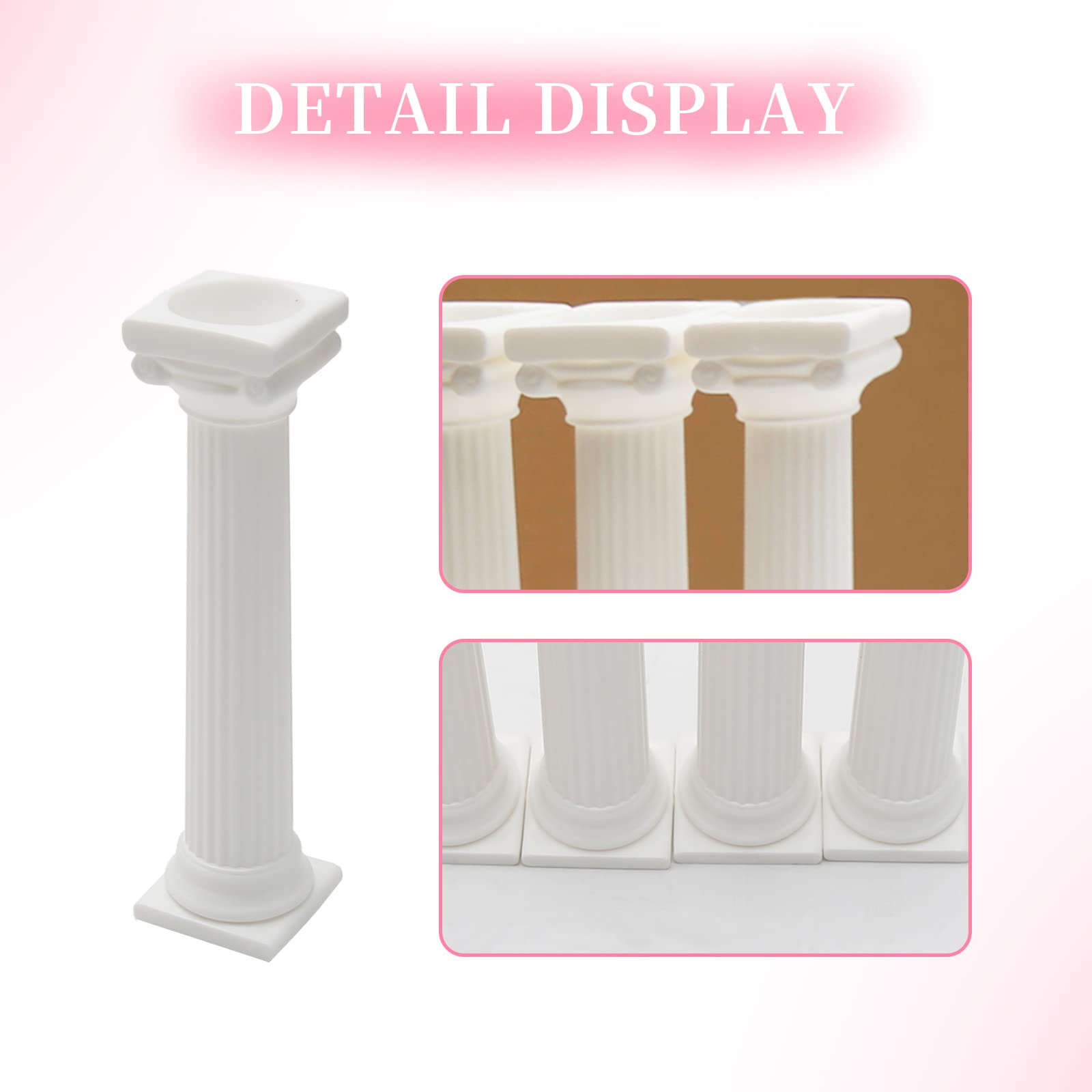 Juego De 12 Soportes De Columna Romana Para Tartas, Juego De Exhibición De Mesa Del Desierto, Barra De Soporte Con Niveles Retro, Separador De Pasteles Multicapa, Suministros De Decoración De Pasteles
