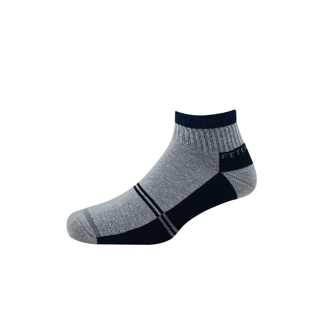 peter england Ankle Length Men's Stripe Pattern Socks - Light Grey Melange-picture-12