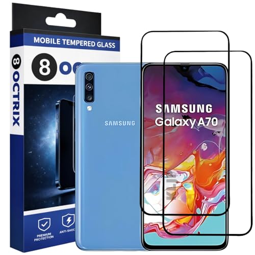 Image of Military-Grade Tempered Glass Screen Protector Compatible for Samsung Galaxy A70 / A70s with Edge to Edge Coverage - Case Friendly, Anti-Scratch & Bubble-Free Installation Kit (Pack Of 2)