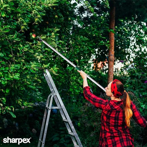 Image of Sharpex Heavy Duty 4.4 Feet Long Reach Pruner Aluminum Cut and Hold Pruner For Tree Branch Cutter & Trimming, Cutting Leaves, Fruit Picker | Cut Up to 2 Inch & Hold Easy Garden Pruning Tool