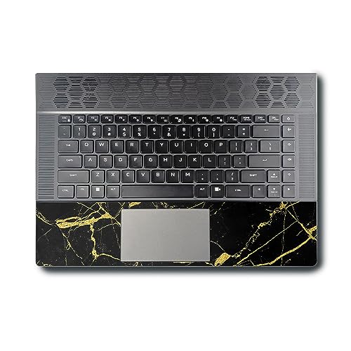 Image of MightySkins Skin Compatible with Alienware X16 R1 (2023) Full Wrap Kit - Black Gold Marble | Protective, Durable, and Unique Vinyl Decal wrap Cover | Easy to Apply & Change Styles | Made in The USA