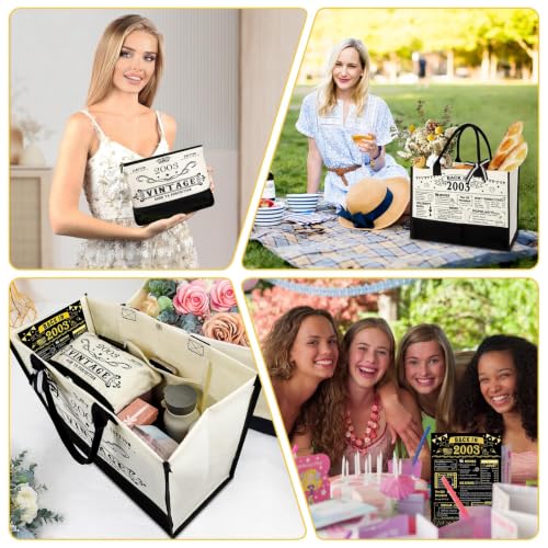 Image of 23rd Birthday Gift for Her-Vintage 2003 Canvas Tote Bag,Makeup Bag,Poster