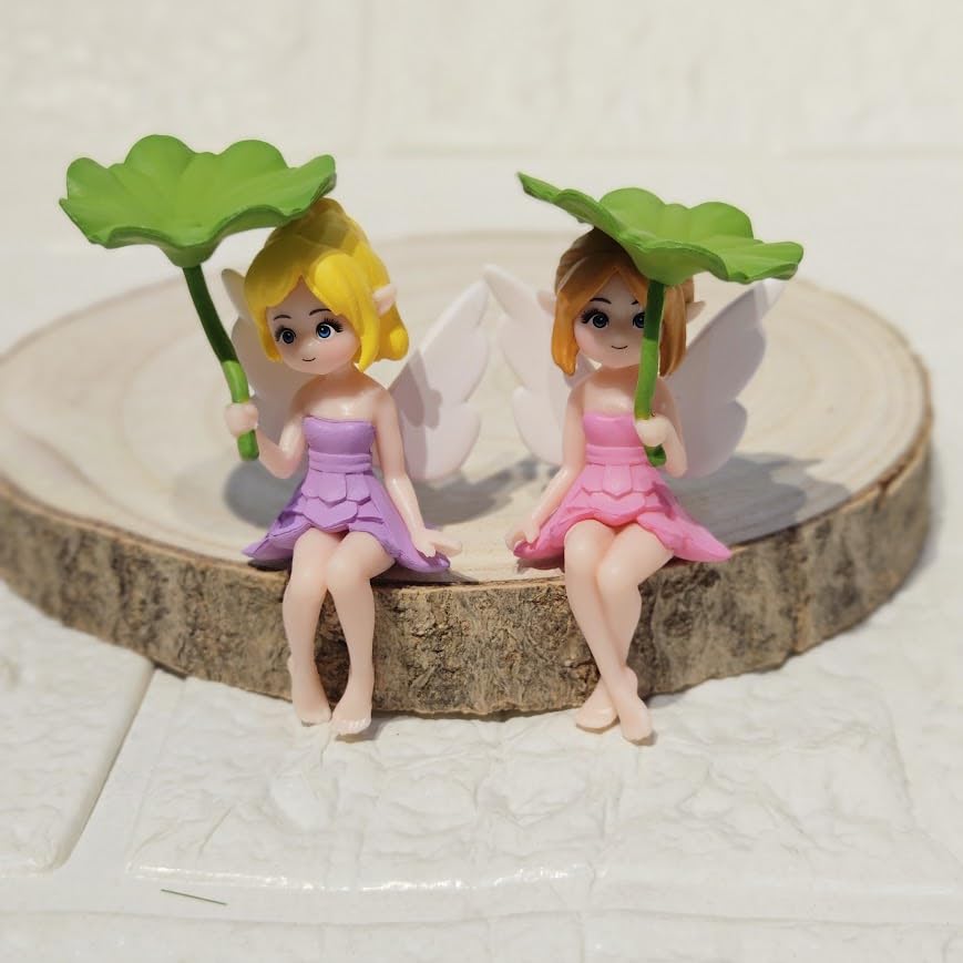 Image of Miniature Leaf Fairy Set of 4 for DIY Projects, Garden Decor, Car Dashboard Accessories, Birthday Gifts