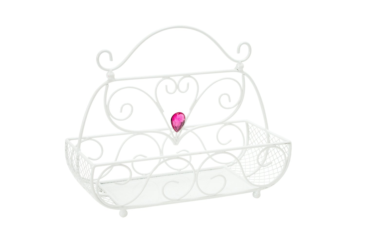 Boston Warehouse Makeup Caddy Jeweled Purse Design, Organiz-Her Collection, White