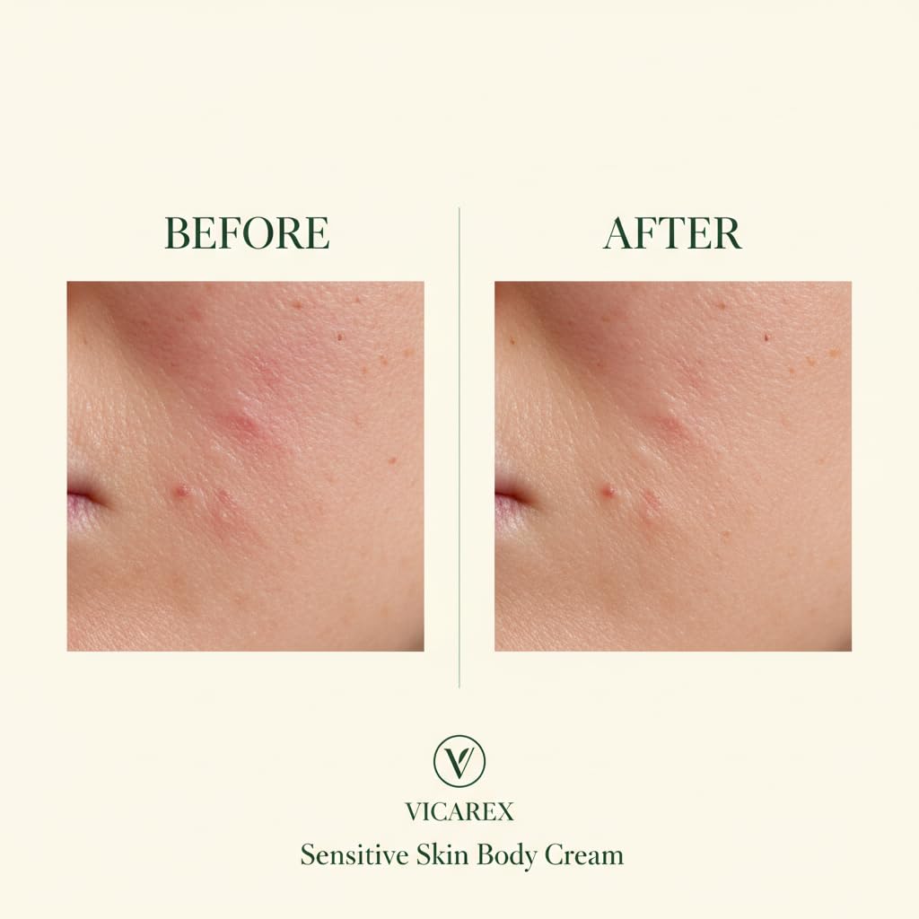 Sensitive Skin Body & Face Cream - Deep Hydration Mosturizer with Shea Butter, Cocoa Butter & Flower Extracts, Fast Absorbing, Soothing for Dry, Dehydrated, and Oily Skin, 6.42 fl oz