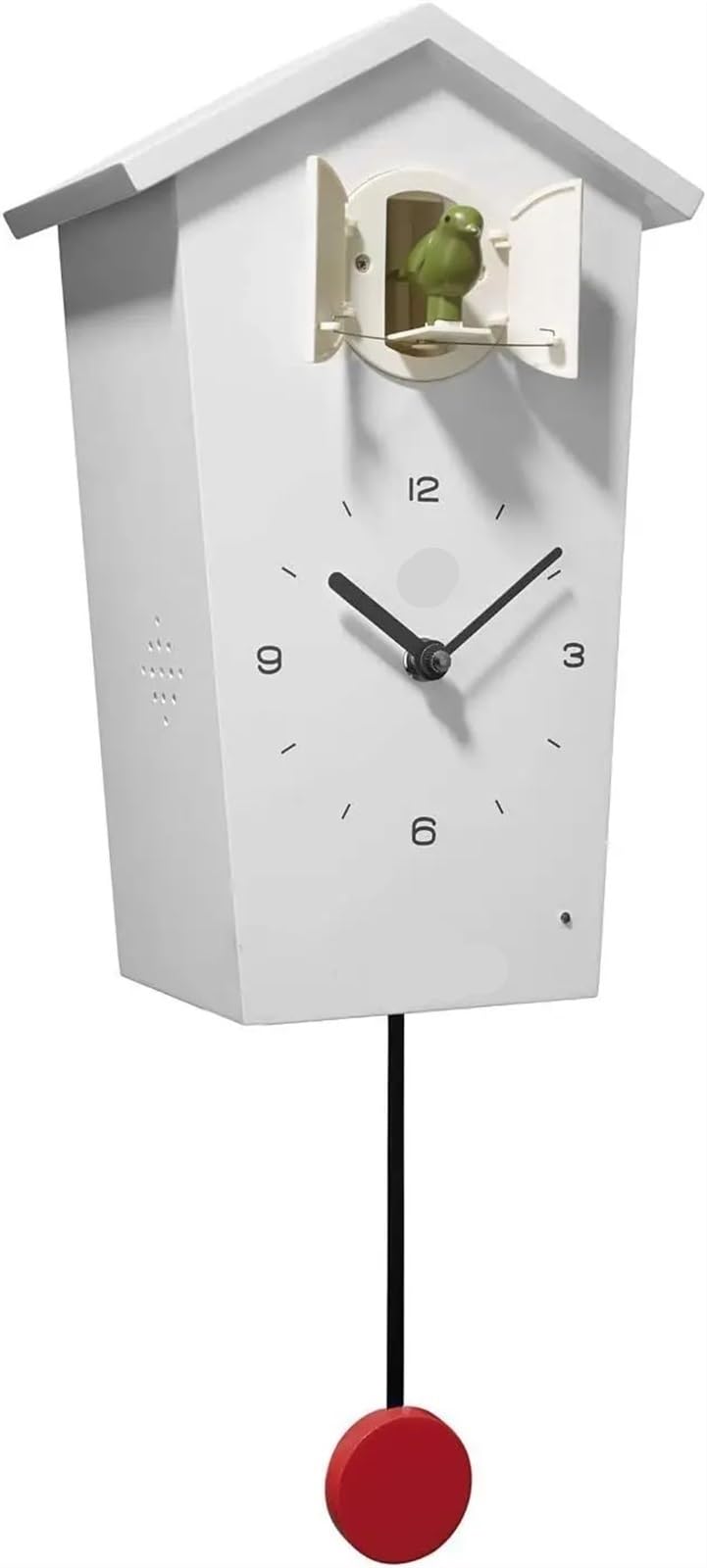 SNGUOQ Cuckoo Clock Birdhouse Copper, Modern Design with 12 Natural Bird Voices or Call For Bedroom Office(White)