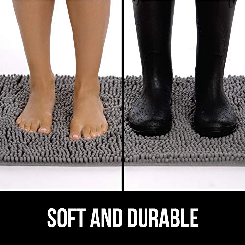 Image of GORILLA GRIP SoakSTOPPER Dog Door Mat, Machine Washable Rug Absorbent Doormat Captures Moisture Mud Dirt, Quick Dry Soft Chenille Entryway Rugs Indoor Entrance Mats for Dog Paws, 24x17 Beige Ivory
