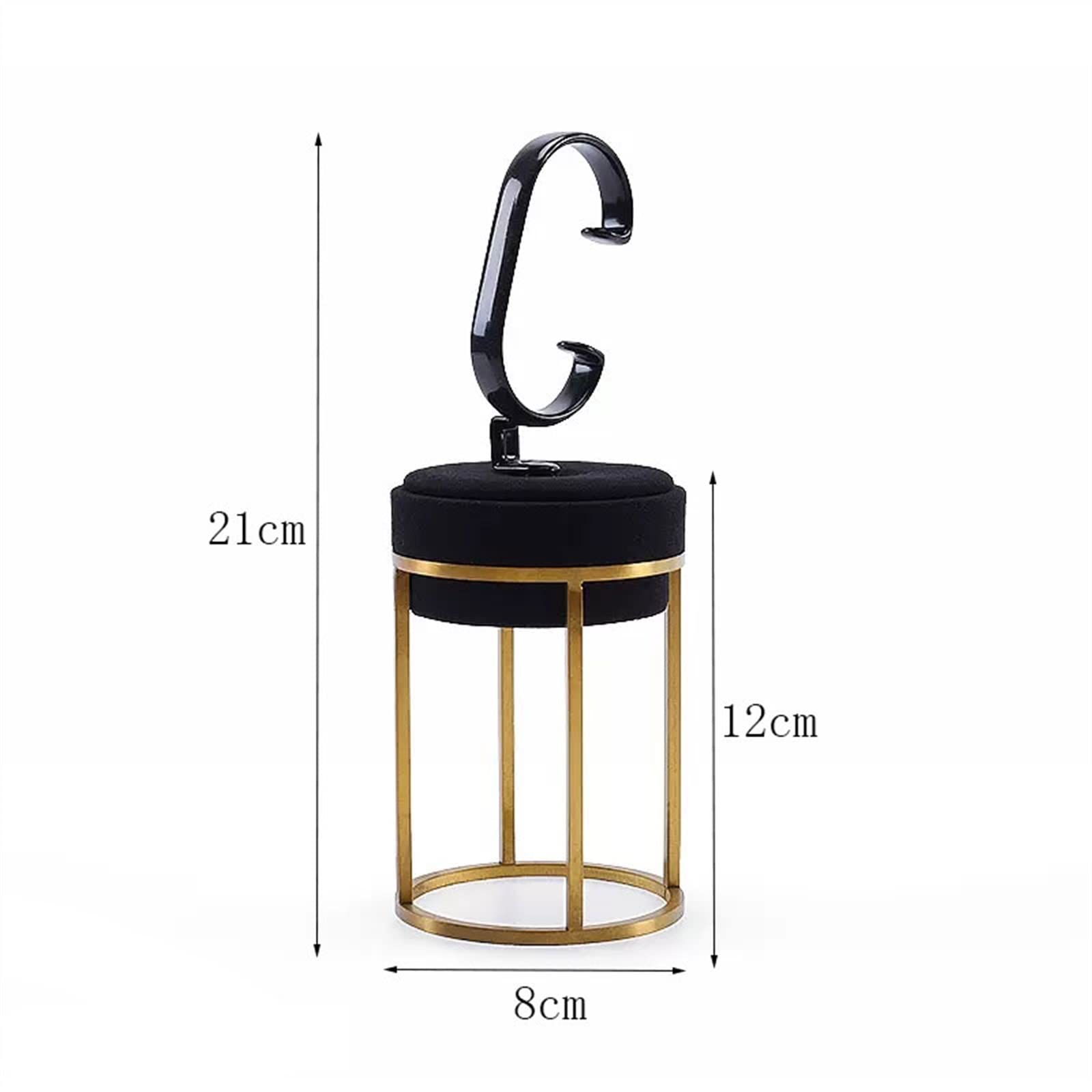 Elegancki czarny wisiorek stojak ekspozycyjny organizer na biżuterię uchwyt na bransoletkę metalowy na naszyjnik targ na blat zegarek nosiciel organizer (B)
