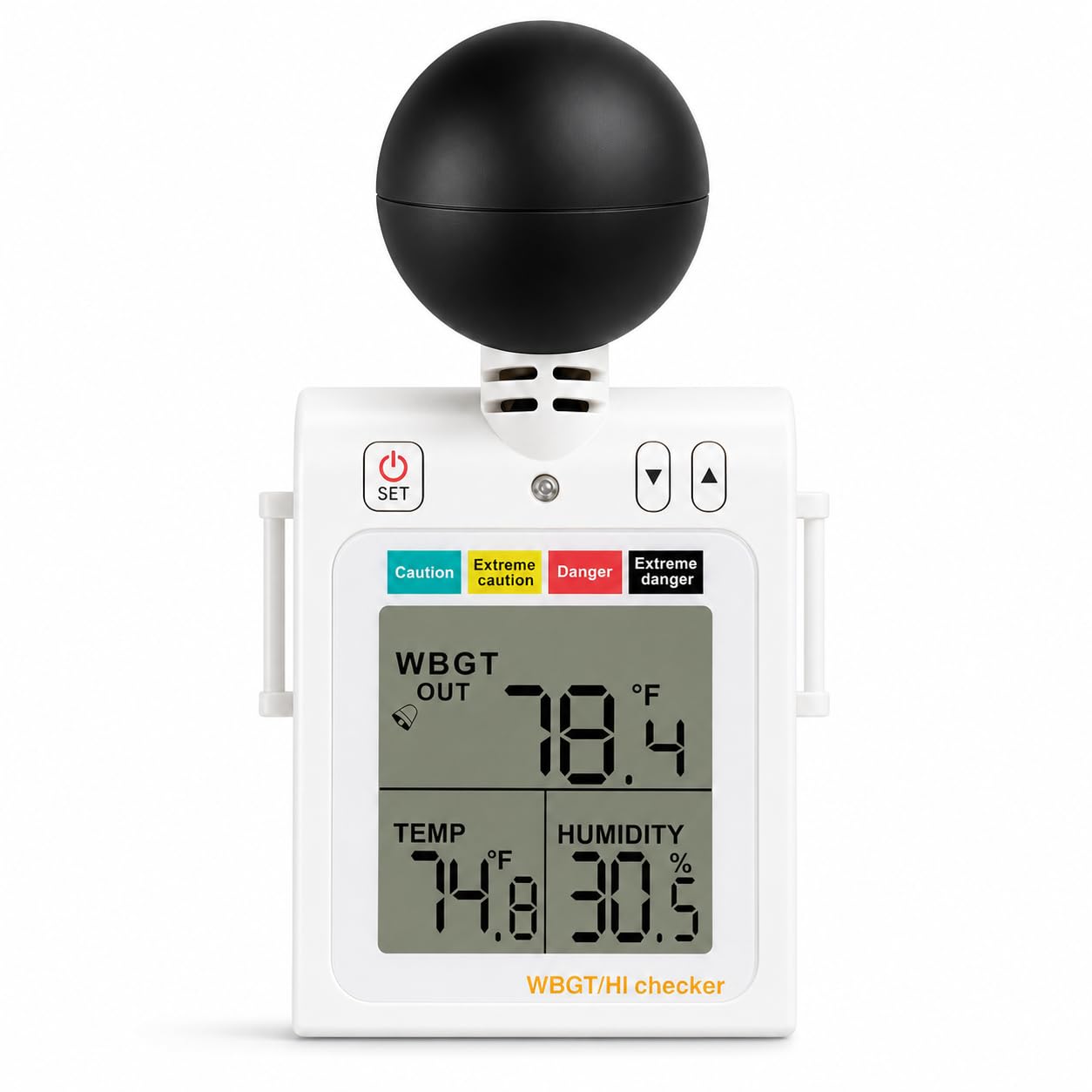 WBGT + HI Chaleur Vérificateur Chaleur Stress Mètre Humide Ampoule Globe Température Humidité Portable Testeur