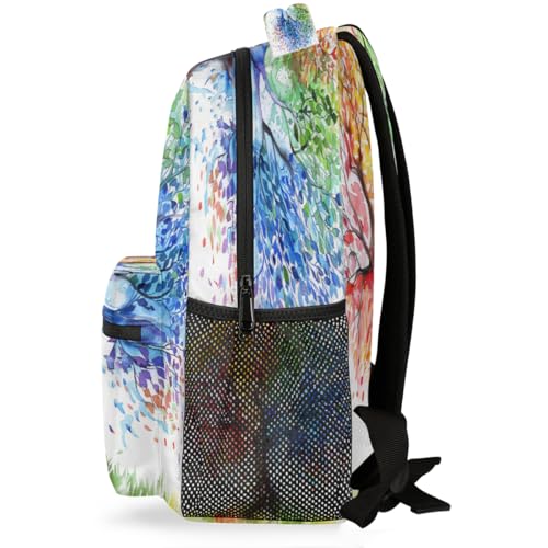 Watercolor Painting Tree Colorful Backpack Laptop Backpacks Casual College Travel Bag Hiking Daypack for Women Men3