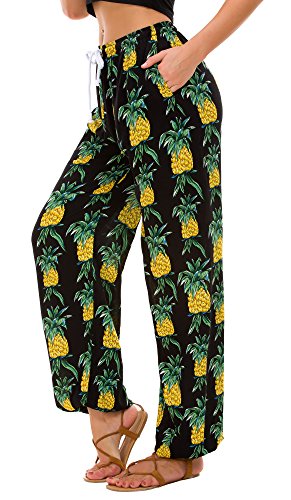 Urban CoCo Women's Floral Print Summer Boho Pants Harem Beach Vacation Pants3