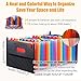 24 Pocket Expanding File Folder with Cloth Edge Wrap, Letter Size Organizer Expandable Accordion A4 Files Bag