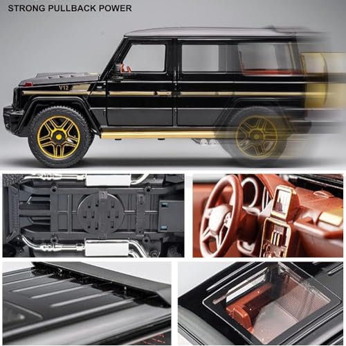 Image of Exclusive Alloy Metal Pull Back Die-Cast Car 1:24 Mrcedes Amg G63 G-Klessa Diecast Metal Pullback Toy Car With Openable Doors&Light,Music Boys Gifts Toys For Kids(G-Klessa-Black)