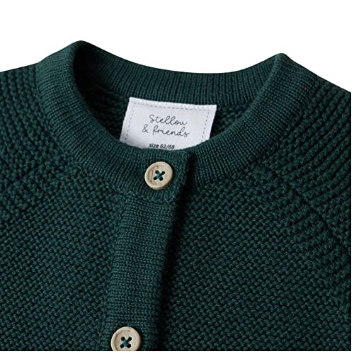 Stellou & friends 100% Cotton Newborn, Baby and Toddler Cardigan Sweater (Forest Green, 9-12 Months)3