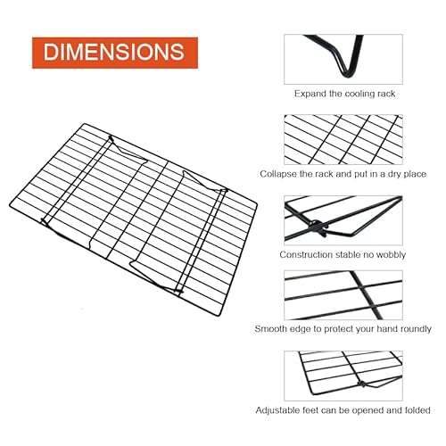 Scdgrw 3-Tier Stackable Cooling Racks, Stainless Steel Wire Rack Baking Rack Oven Rack Cookie Rack Oven Safe, Rust-Resistant Non-Stick Cooling Grilling For Baking, Cooking, Roasting 15”X 10" #TOP3