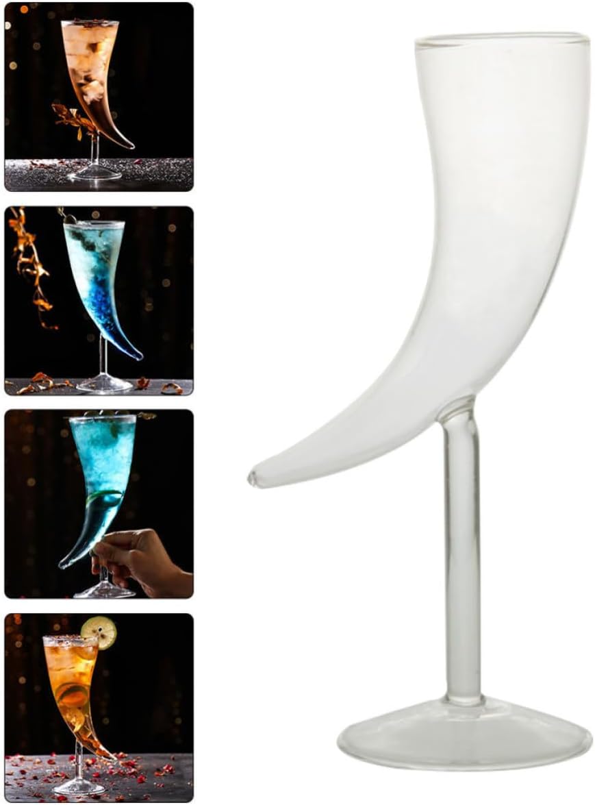Moon Shape Cocktail Glass, Creative Glass Goblet for Bar, Home, Party