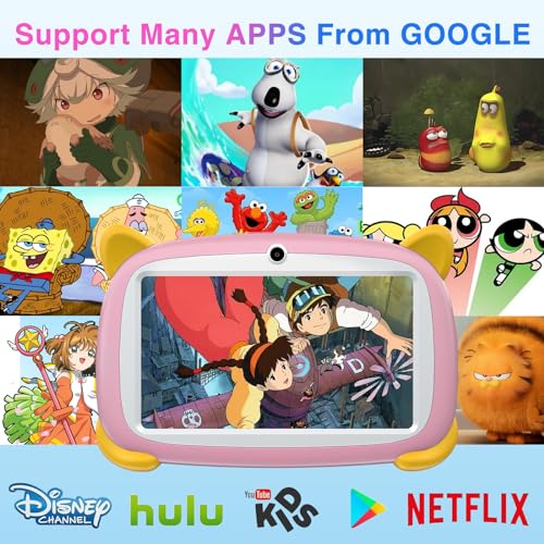 Image of DOOGEE U7 Tablet, 7 inch Android Tablet, 4+32GB ROM Pad,3400mAh Battery, Parental Control, Dual Camera, Shockproof Case, Educational, Games Bluetooth /WiFi (Pink)