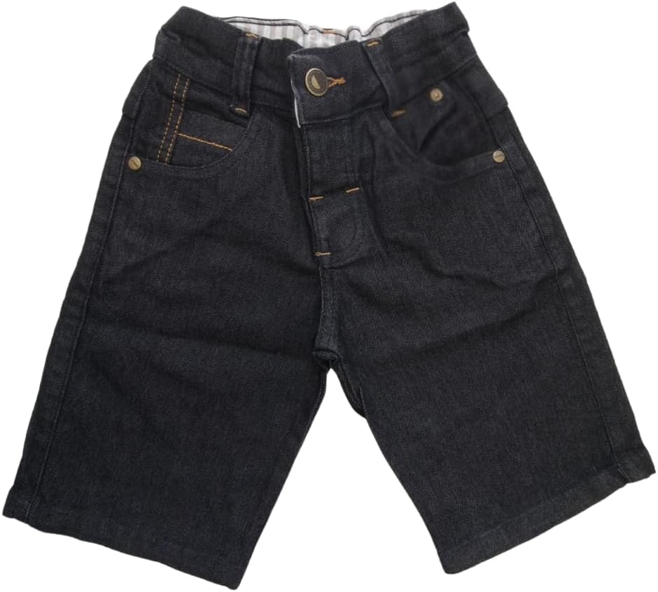 Bermuda Jeans Infantil Menino, Regulador na Cintura, 2-6 Anos, Preta