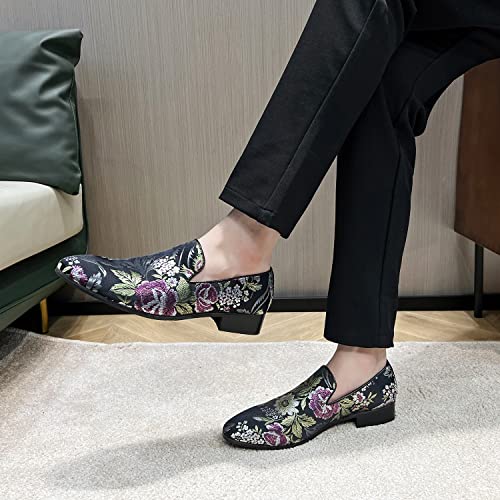 Men's Luxury Embroidery Penny Loafer Noble Slip-on Suede Loafers Shoes Smoking Slippers Party Dancing Shoes Plus Size 7-133