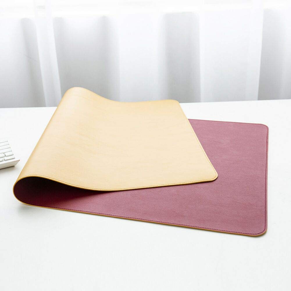 DANTB Desk Pad, Office Desk Mat, 90cm x 43cm PU Leather Desk Blotter, Laptop Desk Mat, Waterproof Desk Writing Pad for Office and Home, Dual-Sided (Pink),E,90x43