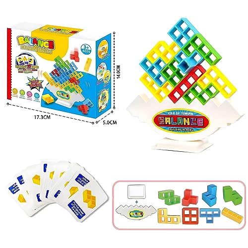 Deyaah 48Pcs Tetra Tower Balance Game, Stacking Blocks Games, Balancing Swing Stacking Fun Toys Building Blocks for Family Games, Parties, Travel, Team Building Blocks Toy - Image 3