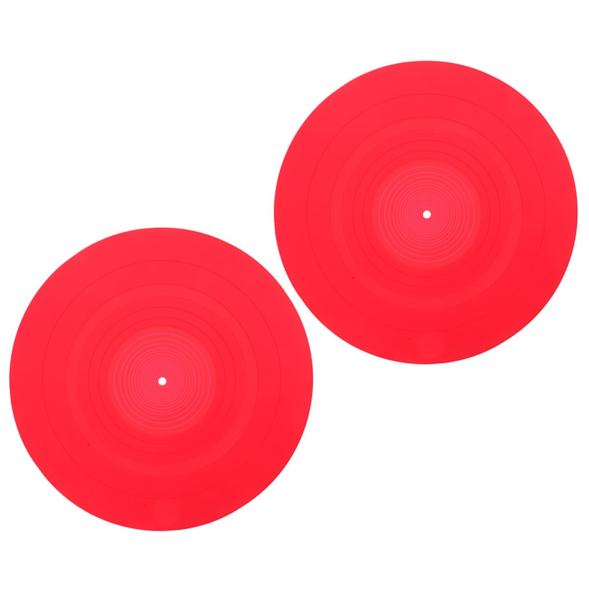 Sostituzione Tappetino 2 Pezzi per Giradischi Tappetini in Silicone Antistatici Protezione per Dischi in Vinile Rosso per Piatto Giradischi