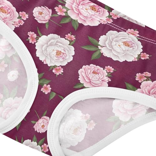 Joisal Print Toddler Girls Underwear 2t Cotton Panties Little Girl Vivid White Pink Flowers Briefs Girls Undies4