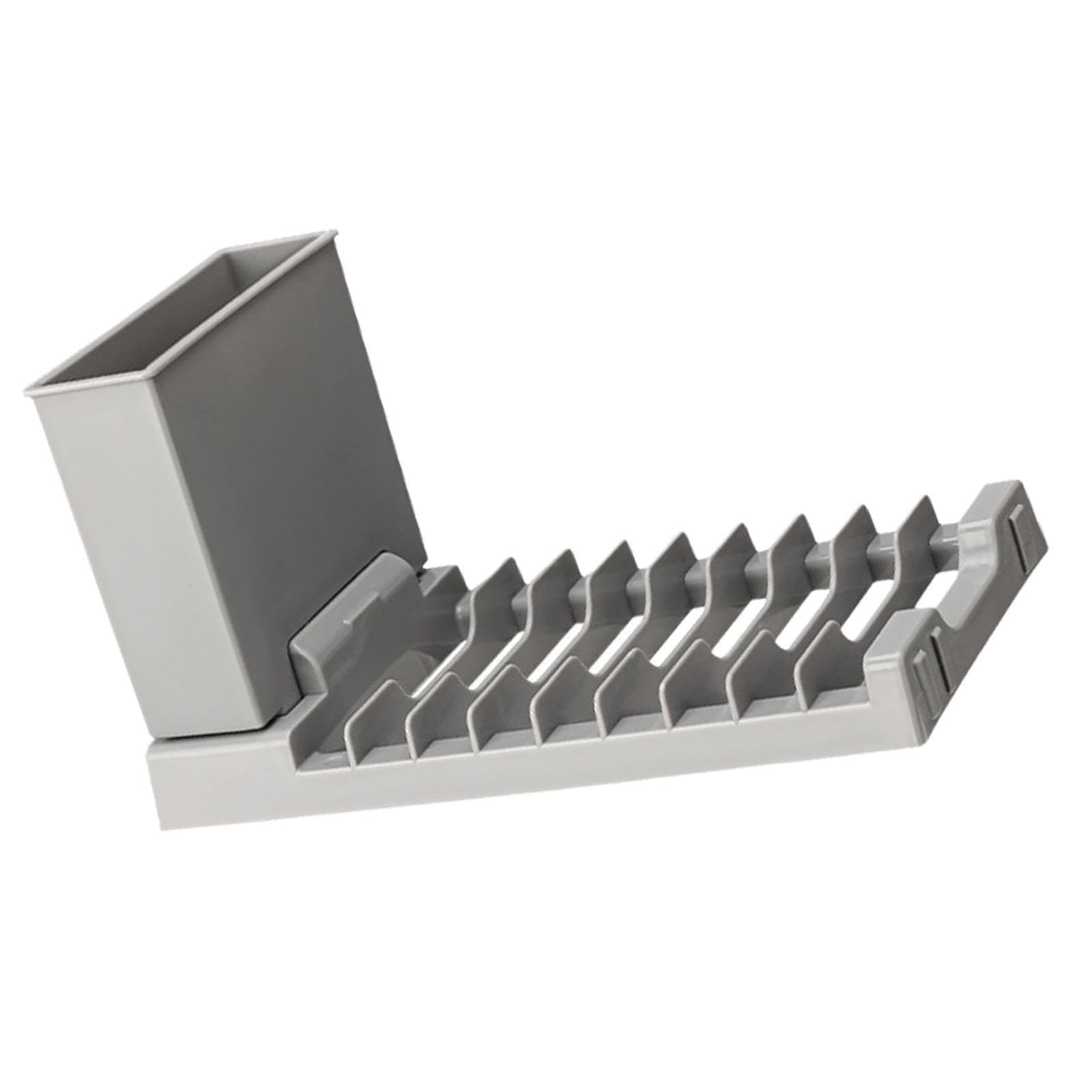 TWISAXC Kitchen Rack Multifunctional Hanging Home Dish Drainer Rack Large Capacity Sink Space Saving Solution Stylish Tableware Storage Organizer Cup Holder Utensils Holder, gray, 20.5x11x12cm