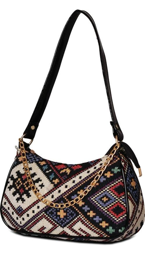 Woven Textured Jute Shoulder Bag with Gold Chain Detail II Shoulder Handbag for Girl & Women II-image-17