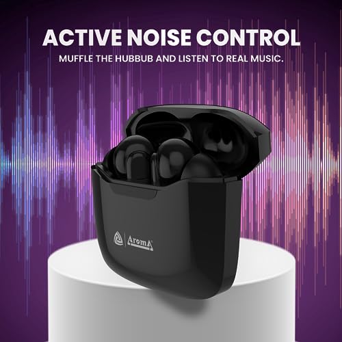 Image of Aroma NB138 Dash 30 Hours* Playtime | 45Ms Gaming True Wireless Earbuds | Bluetooth Headset | Perfect for Gaming | Dual Pairing Mode and Voice Assistant | Type-C Fast Charging (Black)