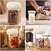 6 Pack Sourdough Starter Jar Covers Cloth - Reusable Linen Covers Cloth for Elastic Sourdough Starter Container, Unbleached Fabric Bread Fermentation Cover for Most 3-4 Inch Glass Mason-Jars