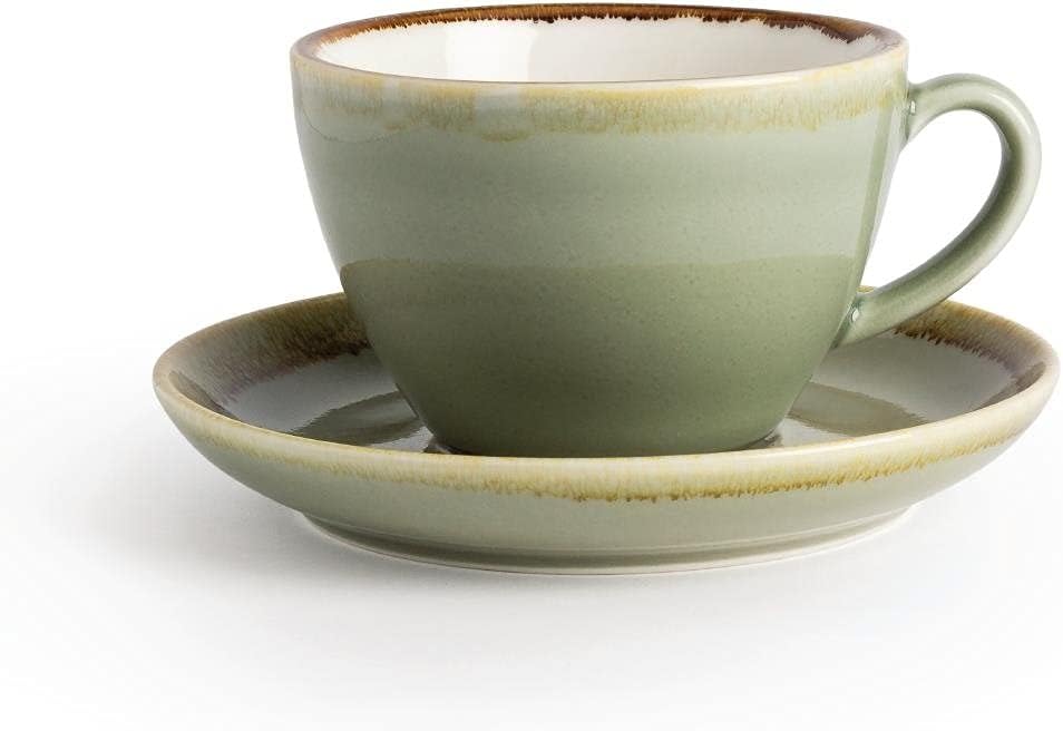 Olympia Kiln Cappuccino Cup - Moss - Porcelain - 340 ml 12 Oz - 6 pc 3 51L9O+tR0US. AC SL1100