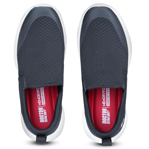 Image of DOCTOR EXTRA SOFT Men's Running & Walking Shoes| Lightweight Comfortable Slip-On Sports Sneakers, Memory Foam Cushion, Breathable Mesh, Anti-Slip Flexible Gym Training Gents Boys D-2011