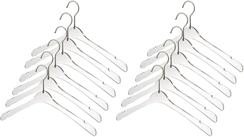 Miniatura 9 de YBM Home Perchas transparentes de acrílico de calidad hechas de acrílico transparente para un aspecto y sensación lujosos en el armario, perchas de