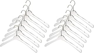 YBM Home Quality Acrylic Clear Hangers Made of Clear Acrylic for a Luxurious Look and Feel for Wardrobe Closet, Clothes Hangers Organizes Closet, Men, Silver, 4101-12