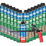 DEMSUN P90 Insulation Bundle – 12x Thermal & Acoustic Spray 850ml + C80 Foam Cleaner 500ml + Aluminium Foam Gun | Professional Expanding Polyurethane Insulation Kit