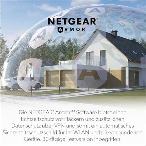 NETGEAR Orbi 870 Serie Tri-Band WiFi 7 Mesh-System (RBE873) - Router + 2 Satellit-Repeater, Sicherheitsfunktionen, bis zu 21 Gbit/s, Abdeckung bis 600 m2, 150 Ger&auml;te, 10-Gig-Internetanschluss, BE21000