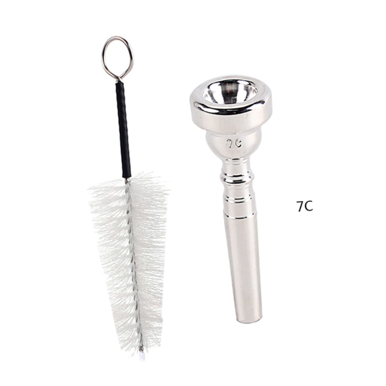 BESTonZON 2pezzi Mouthpiece Per Tromba Metallo Placcato Argento Pulizia Per Design Forma Proiettile Per Professionisti e Principianti Suono e