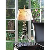 BSD National Supplies Eiffel Tower Metalwork Table Lamp with Linen Typography Lampshade