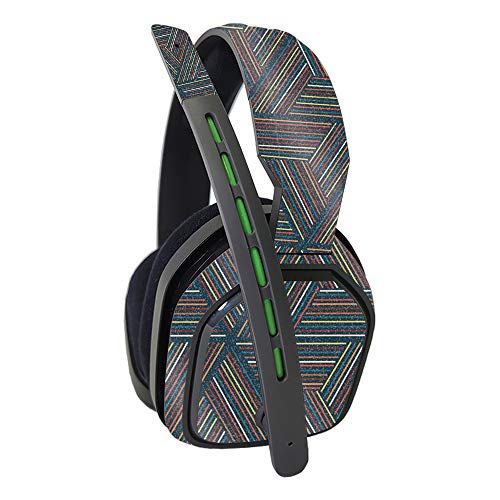 MightySkins Glossy Glitter Skin Compatible with Astro A10 Headset - Triangle Stripes | Protective, Durable High-Gloss Glitter Finish | Easy to Apply and Change Styles | Made in The USA