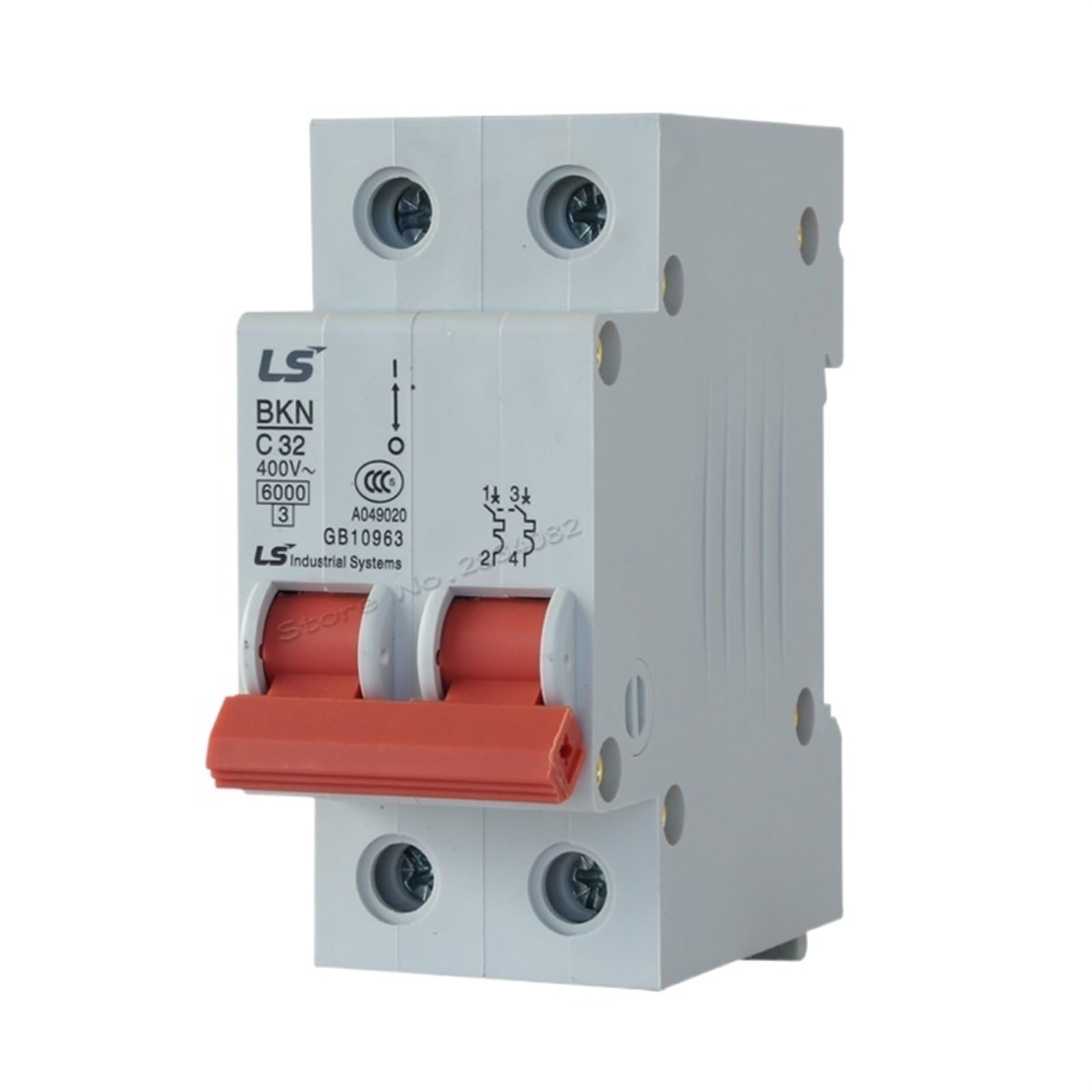 Disjoncteur mini 2p 400V avec capacité de coupure 6KA pour rail DIN