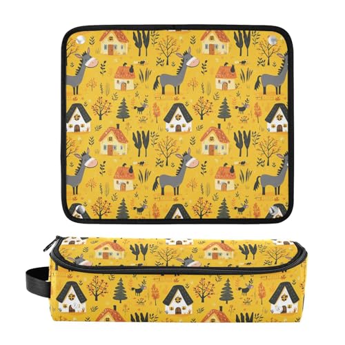 Bolsa de viaje Cute Farm Marble para herramientas de cabello resistente al calor, alfombrilla para planchas, rizadores y organizador portátil miniatura 3